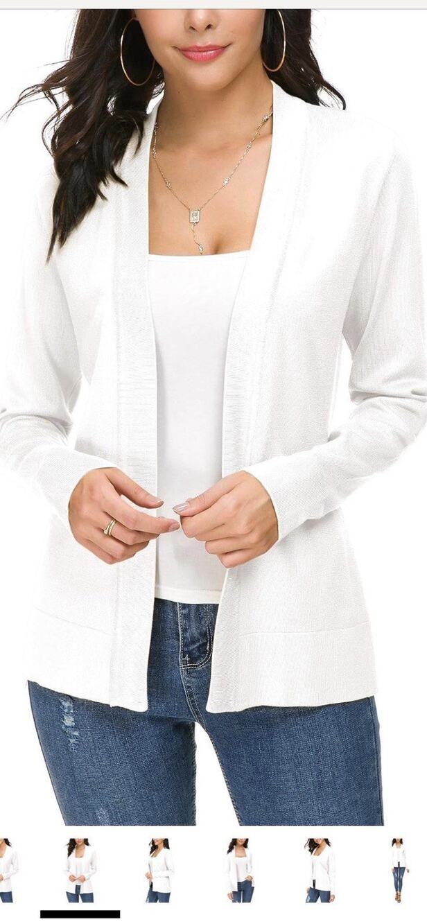 EXCHIC Women's Casual Long Sleeve Knitted Cardigan Comfortable Open Large